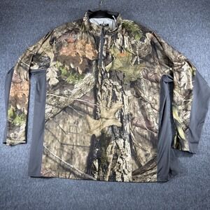 Habit Camo Mossy Oak Sweatshirt Mens XXL 1/4 Zip Pullover Scent-Factor Hunting